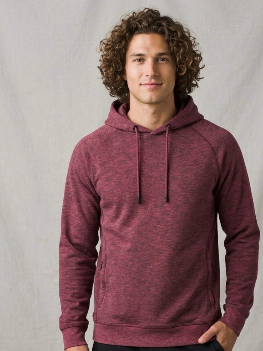American Eagle Outfitters Marled Burgundy Pullover Hoodie M Active Flex